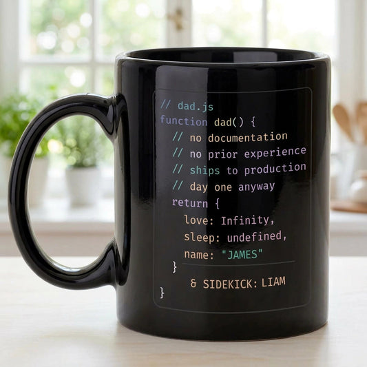 Personalized Dad Code Full Color Mug, Funny Geek Coffee Time Gift, Unique Custom Present for Dad