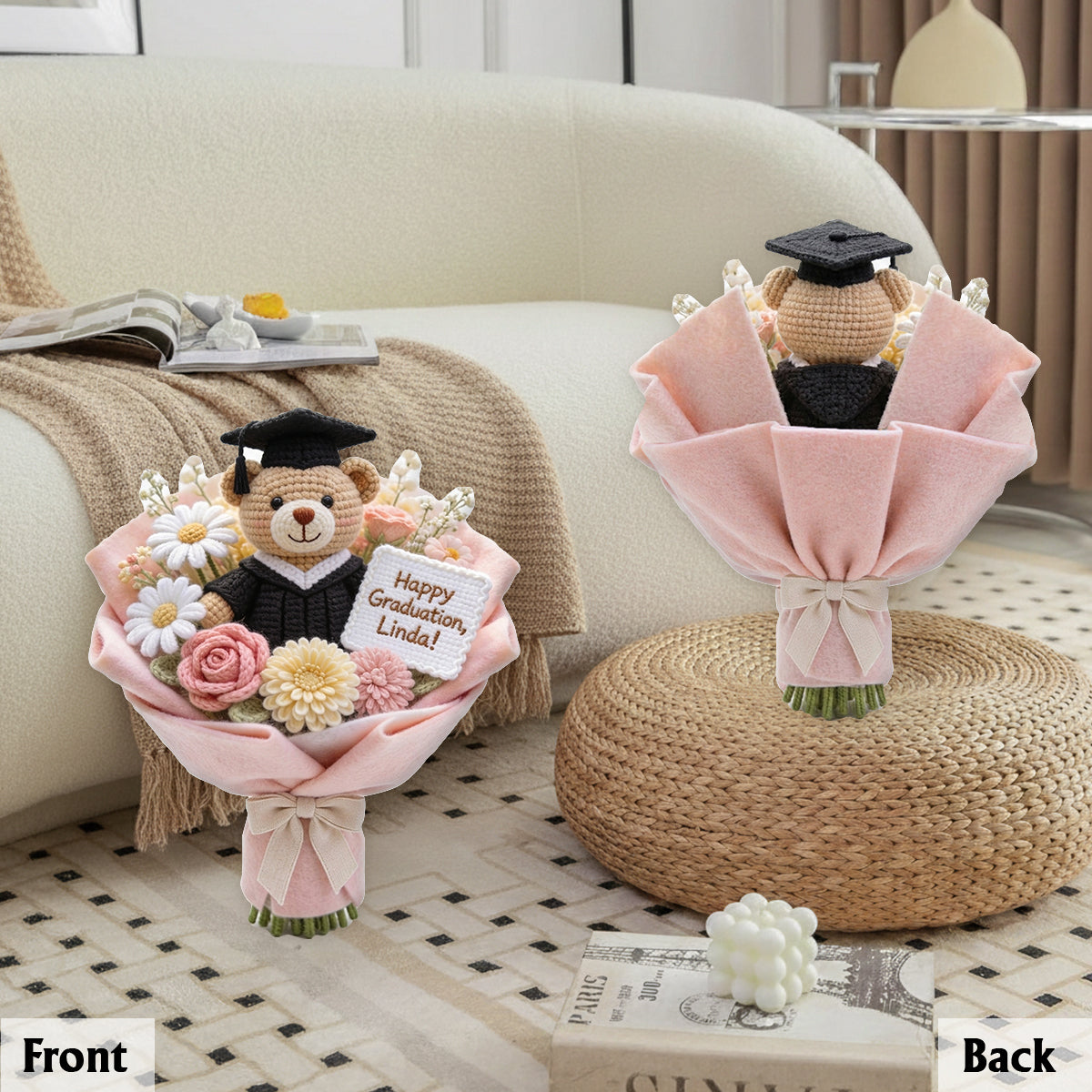 Graduation Bouquet - Personalized Graduation Premium Faux Fur Pillow