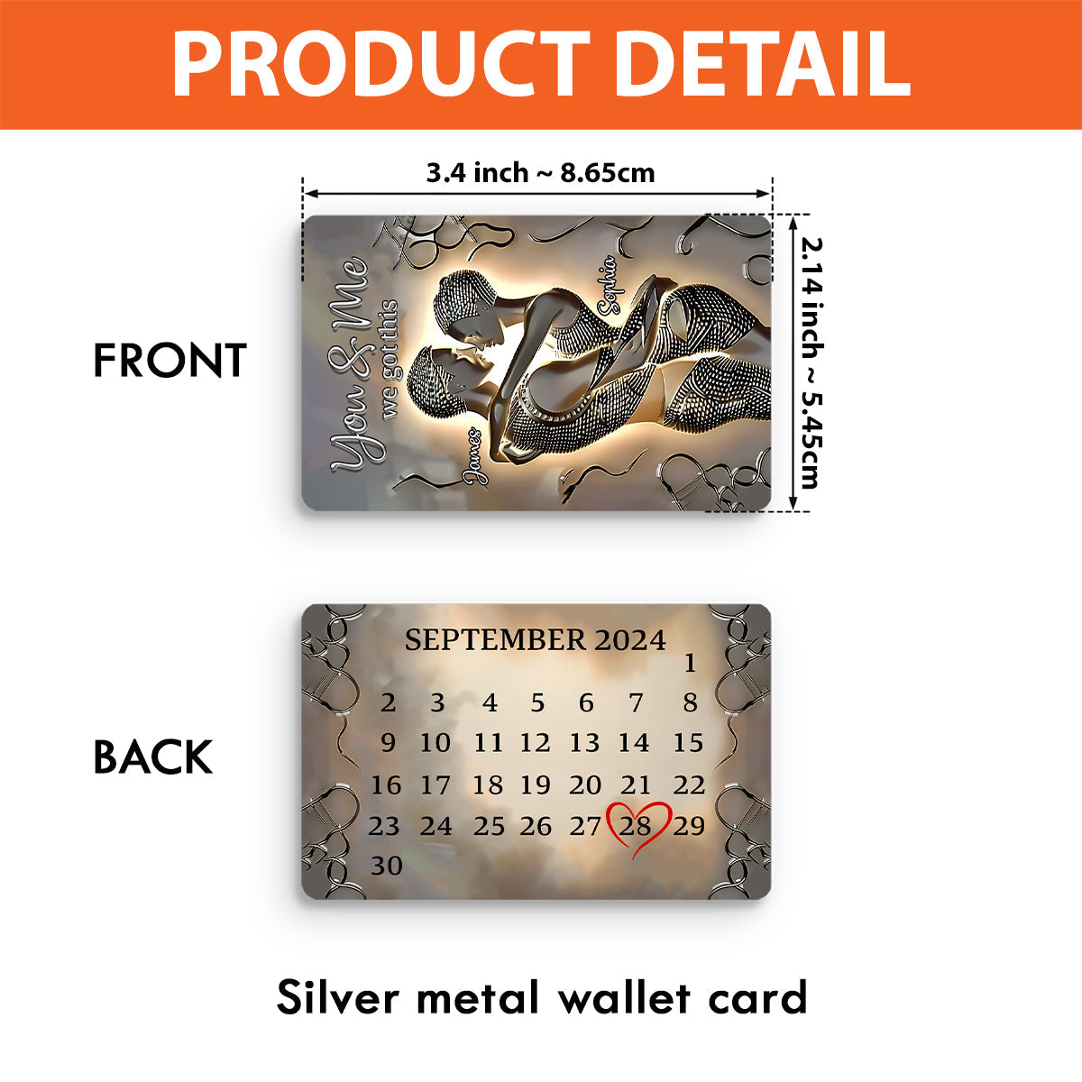 It's You & Me - Personalized African American Wallet Insert Card