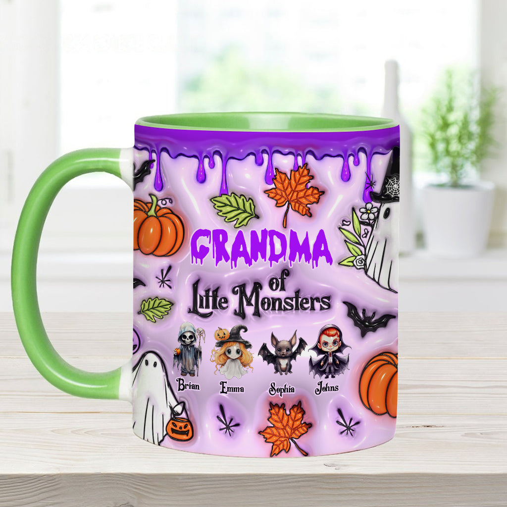 Grandma Of Little Monsters Any Title - Personalized Grandma Accent Mug