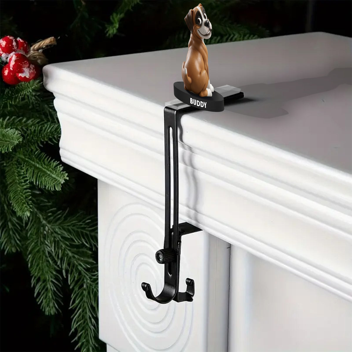 Funny Dogs - Personalized French Bulldog Dog Shaped Stocking Hanger