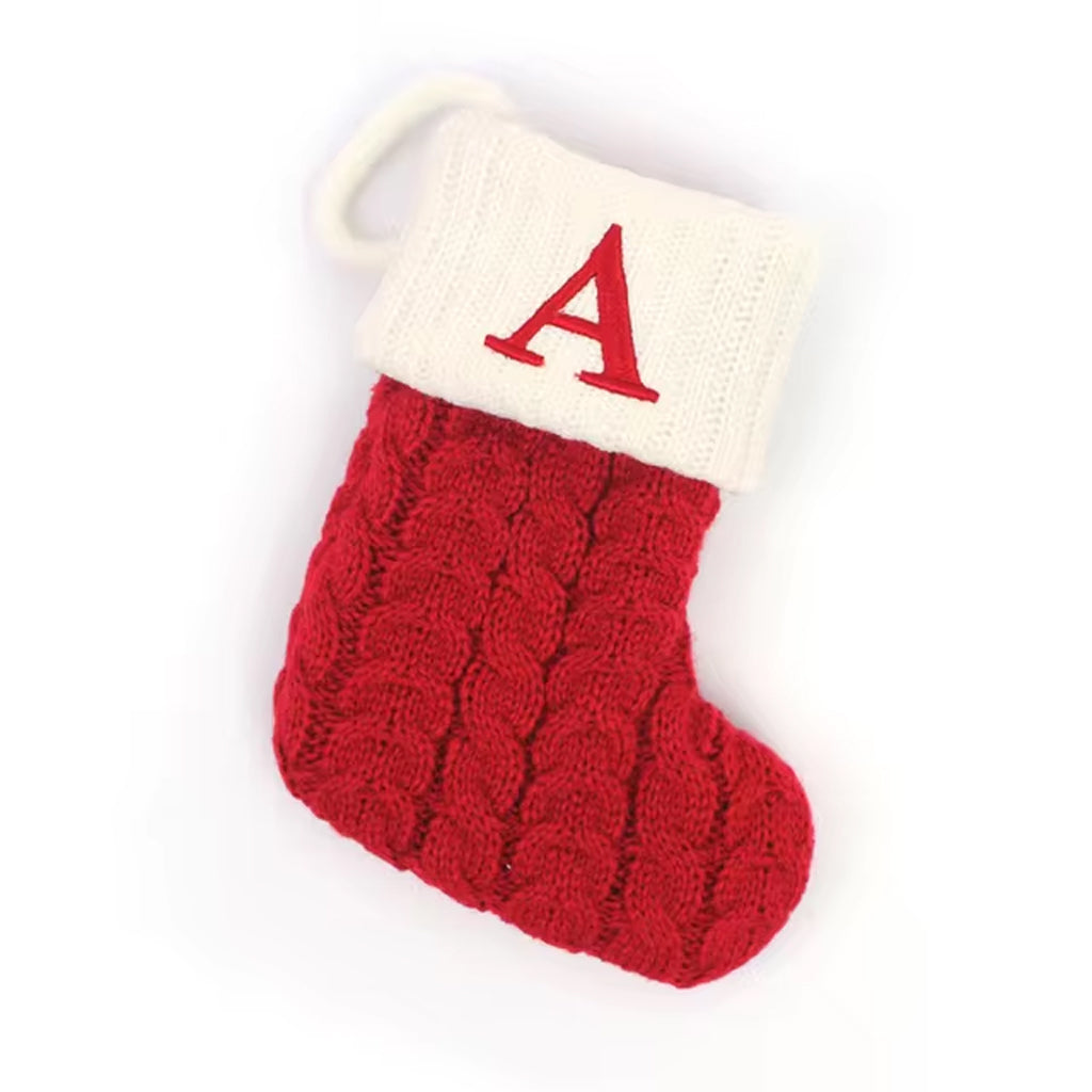 Christmas Alphabet Knitting Sock Ornament