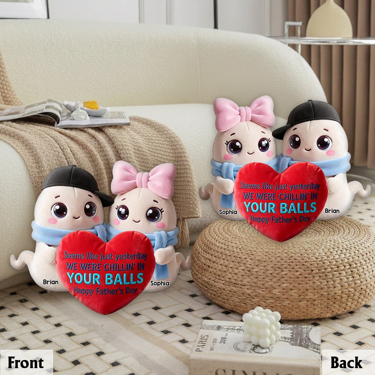 Happy Father's Day - Personalized Father Premium Faux Fur Pillow