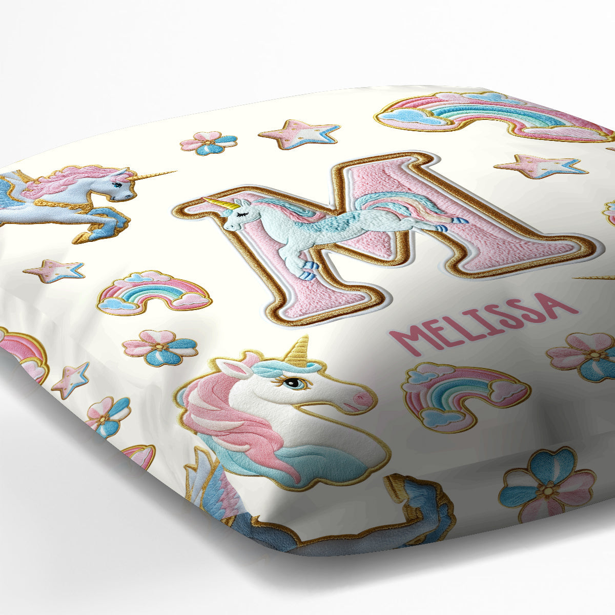Beautiful Unicorn Alphabet - Personalized Kid Throw Pillow
