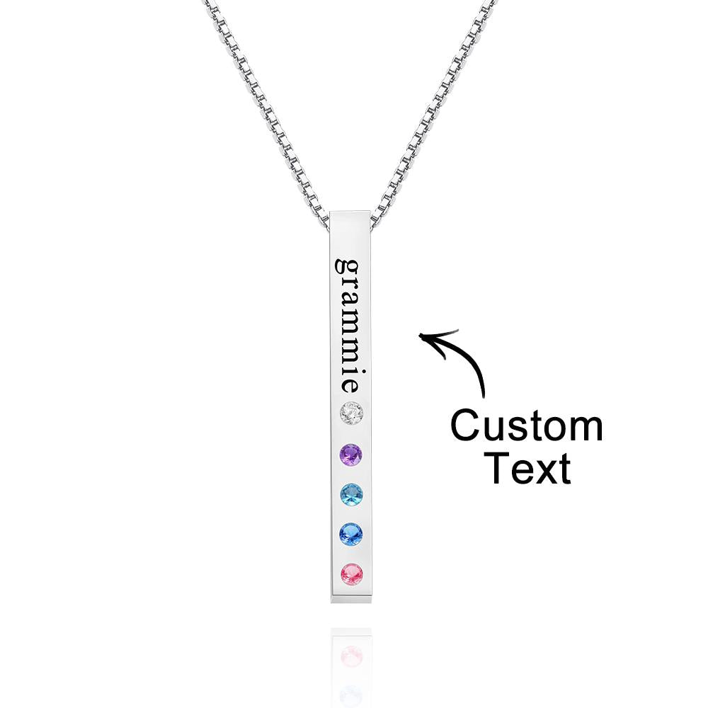 Custom Engraved Birthstone Charm - Personalized Engraved Birthstone Charm