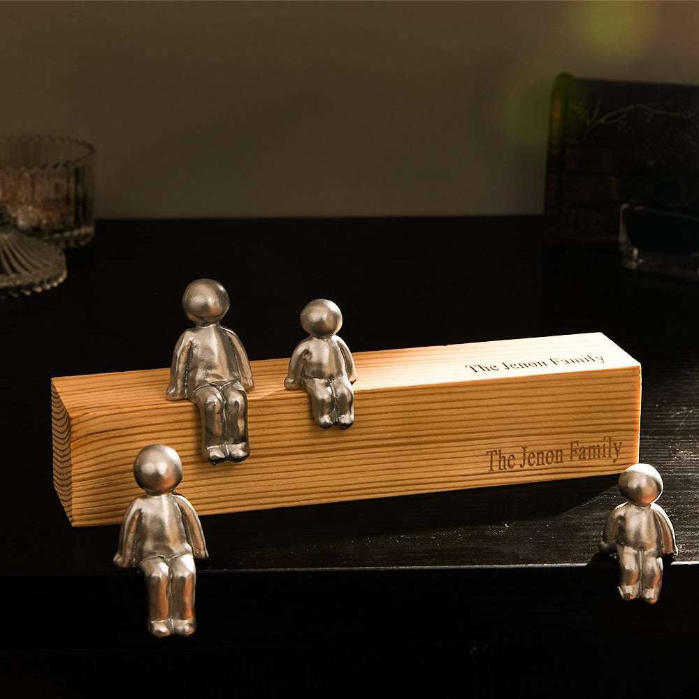Engraved Name - Personalized Family Metal Sculpture Figurines