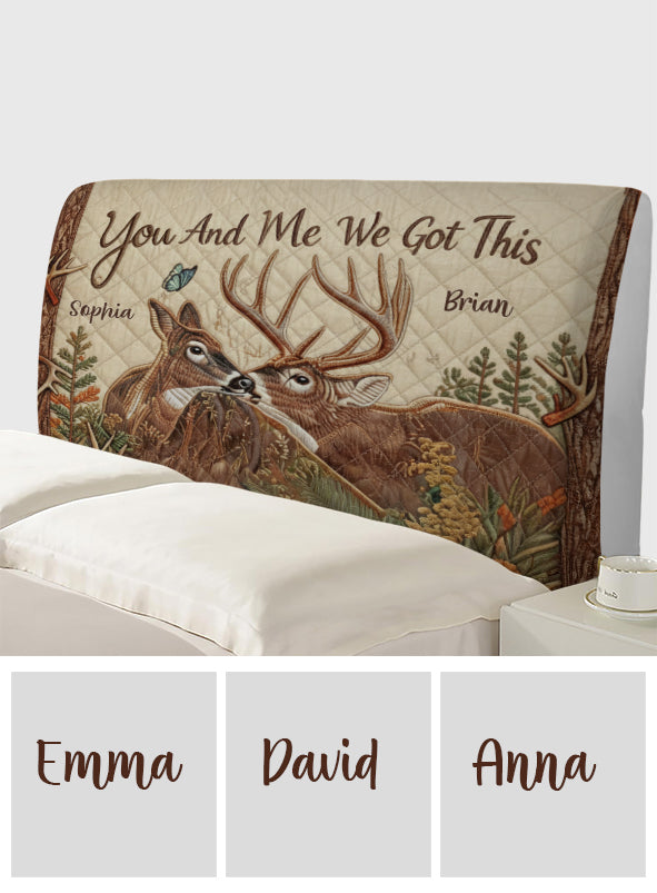Deer Couple - Personalized Hunting Headboard Slipcover