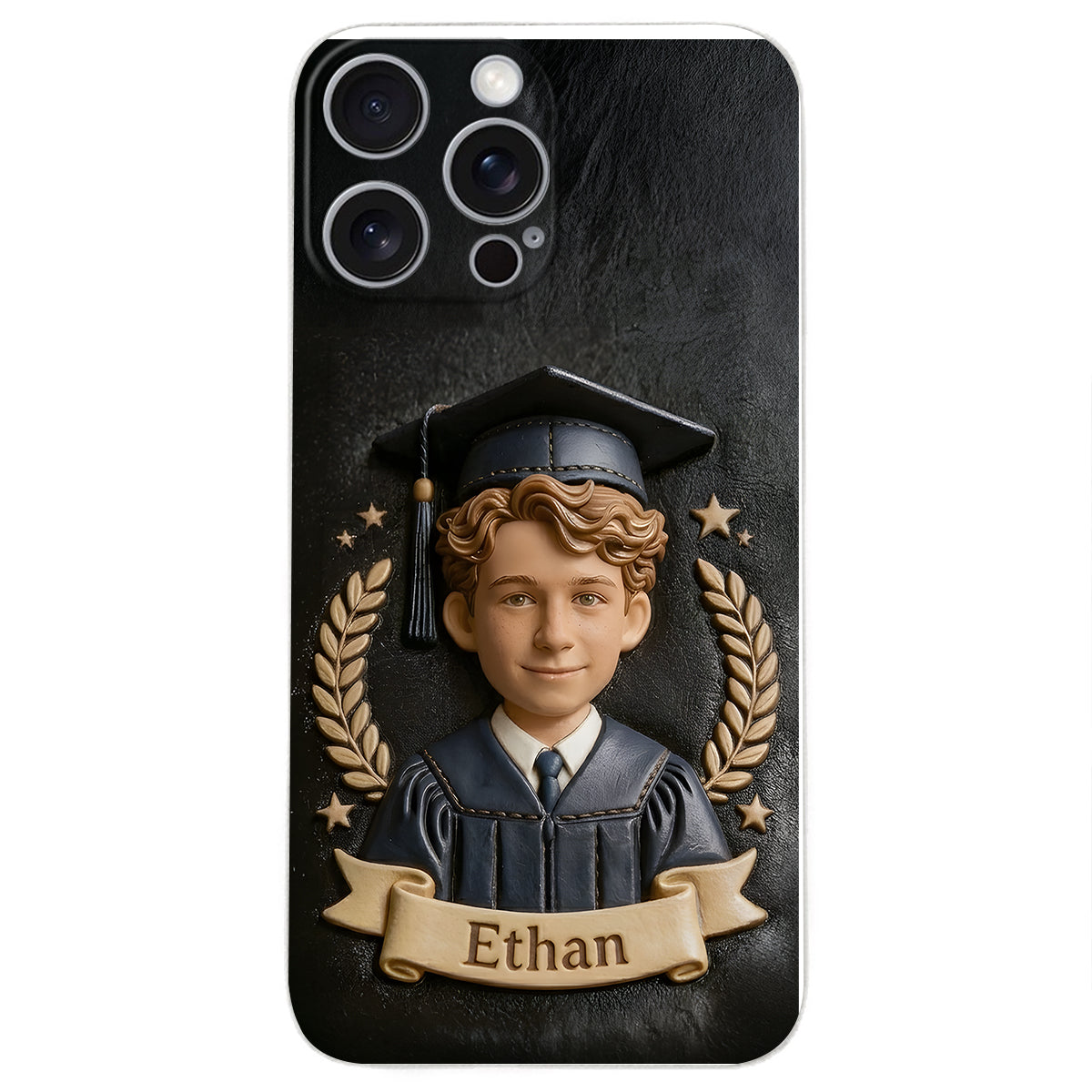 Graduation Gift - Personalized Graduation 3D Embossed Leather Phone Case