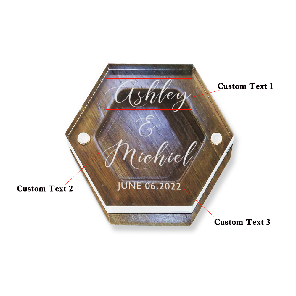 Custom Text - Personalized Layer Acrylic And Wooden Ring Box