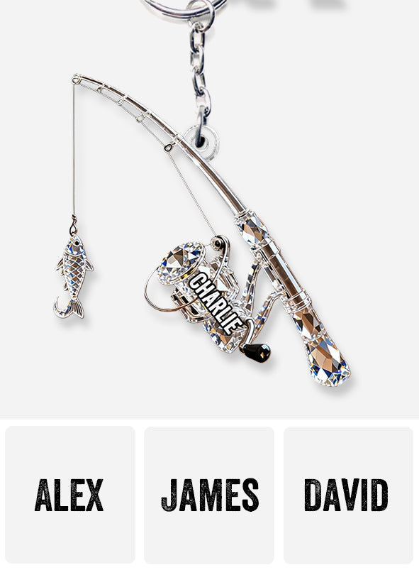 Fishing Rod - Personalized Fishing Keychain