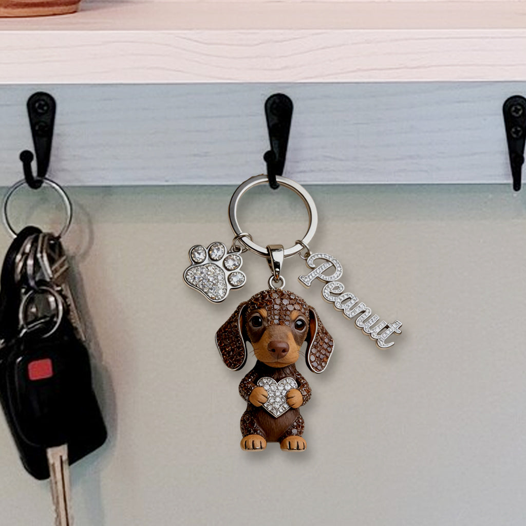 I Love My Dogs - Personalized Dog Premium Keychain With Charms