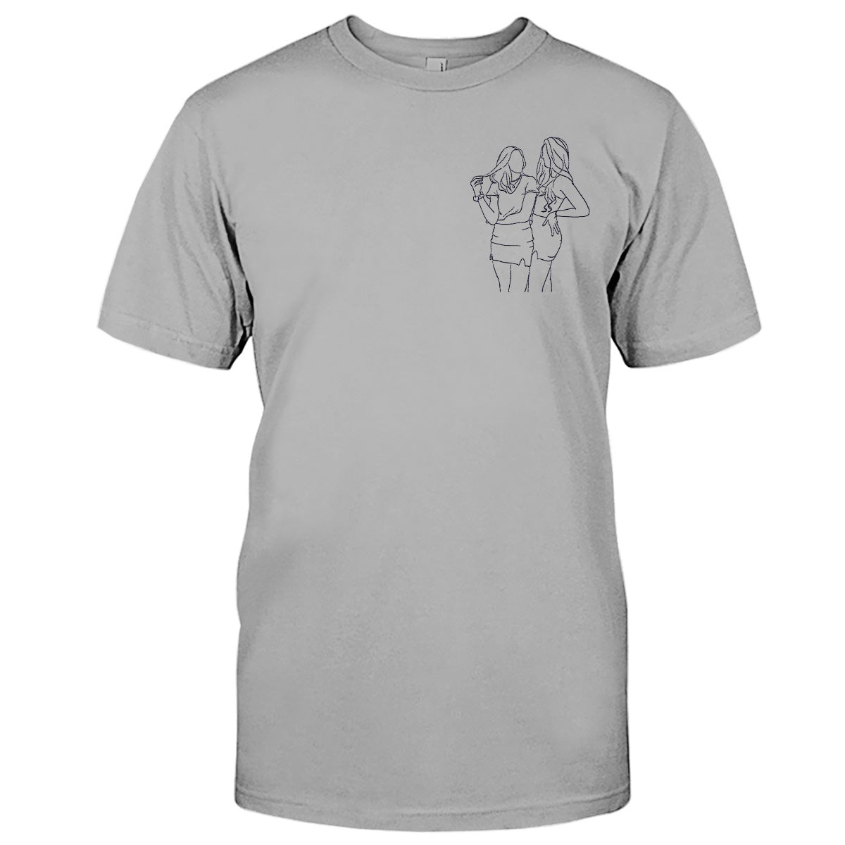 Custom Line Art - Personalized Daughter Embroidered T-shirt