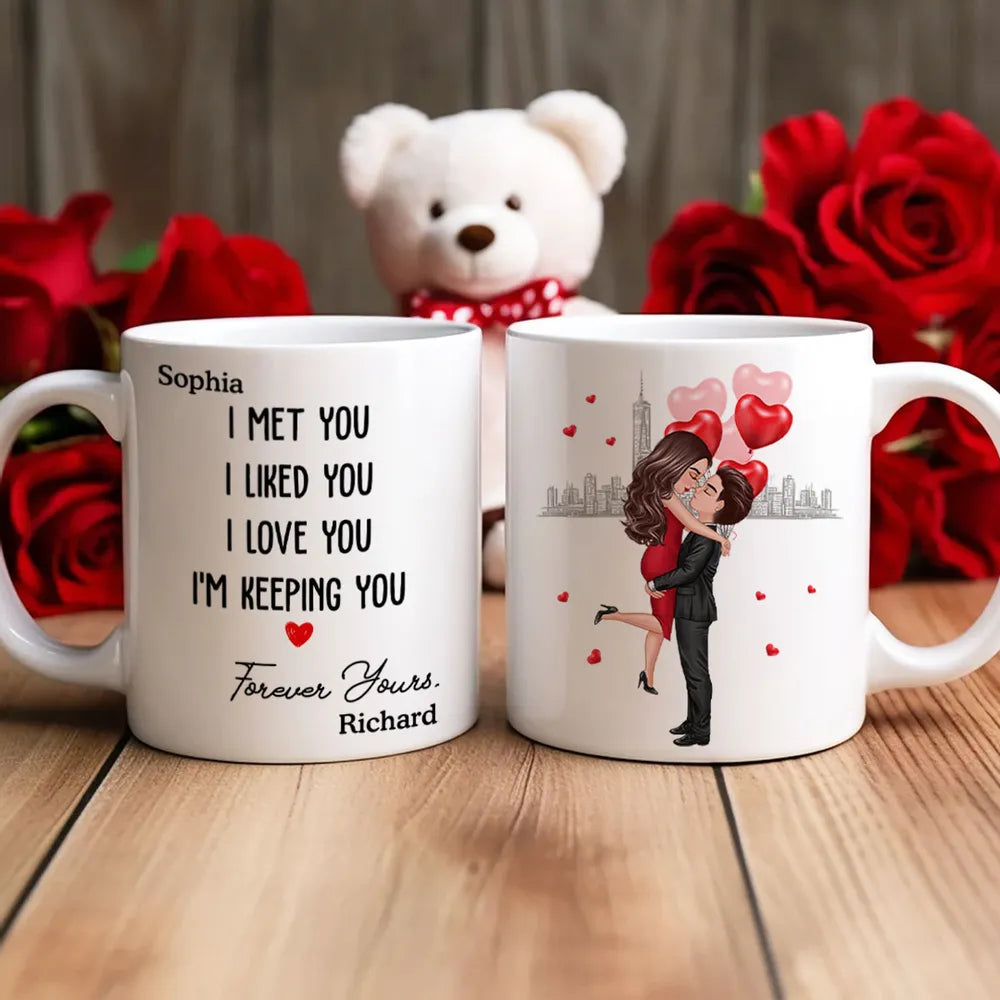 Forever Yours Couple Anniversary Gift Valentine's Day Personalized Mug- A Warm Expression of Deep Love with Temperature Symbolized Cups