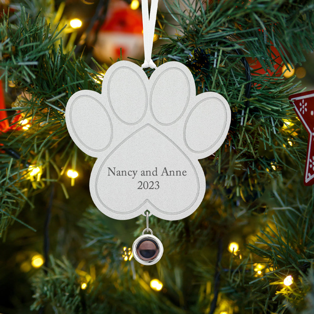 Dog Mom/ Cat Mom/ Dog Dad... - Personalized Dog Paw Projection Ornament