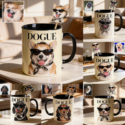 Funny Dog Lovers Gift - Personalized Dog Set Accent Mug with Acrylic Stirrers