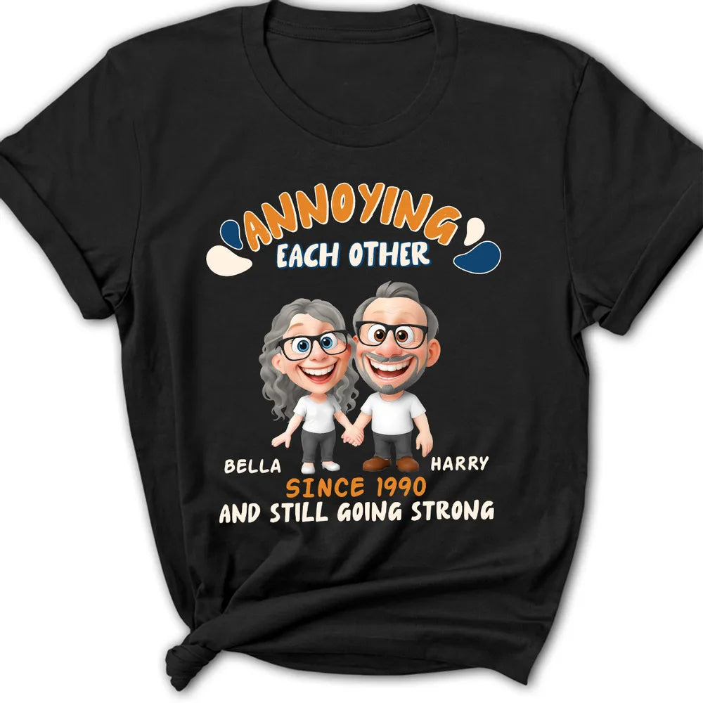 Personalized Couple Caricature Classic Tee with Your Custom Look Funny Relationship Gift for Husband or Wife