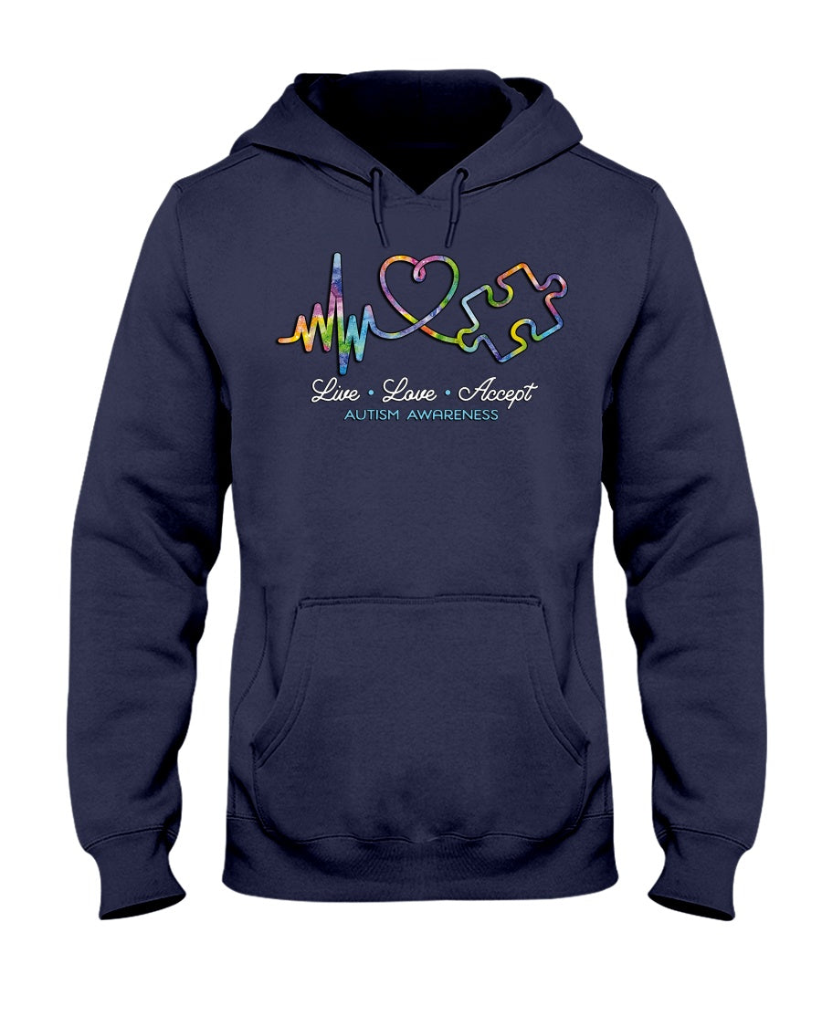 Live Love Accept - Autism Awareness T-shirt and Hoodie 0921