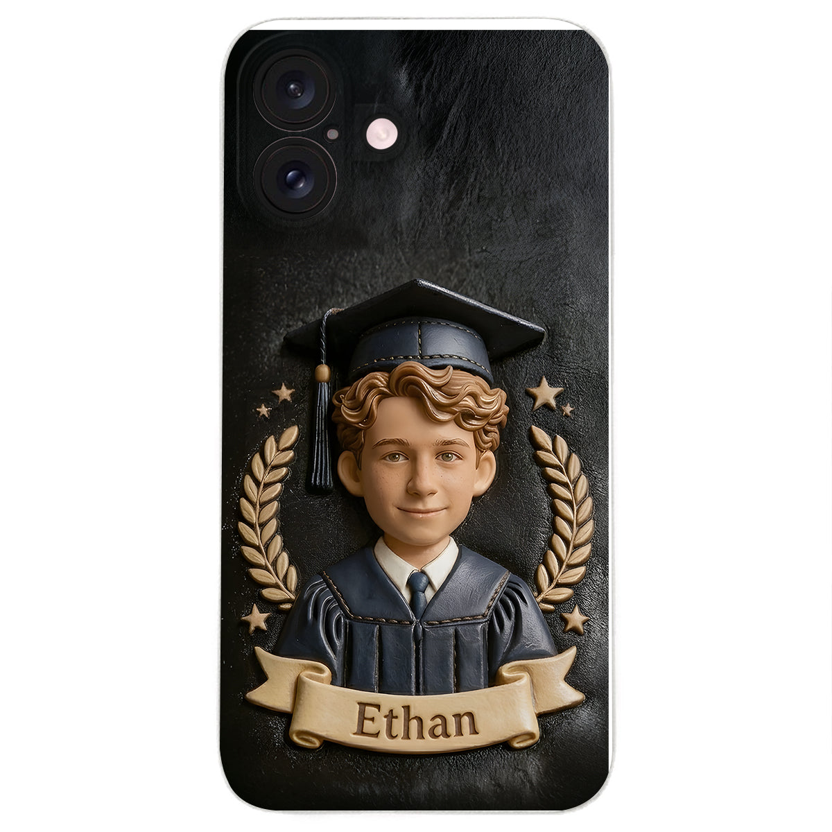 Graduation Gift - Personalized Graduation 3D Embossed Leather Phone Case
