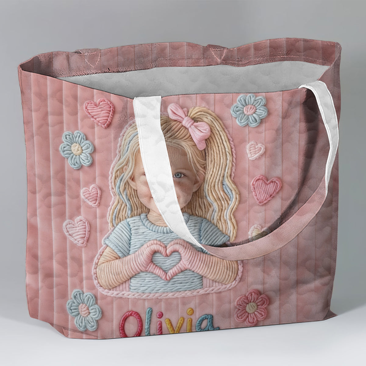 Custom Any Photo - Personalized Kid Quilted Tote Bag