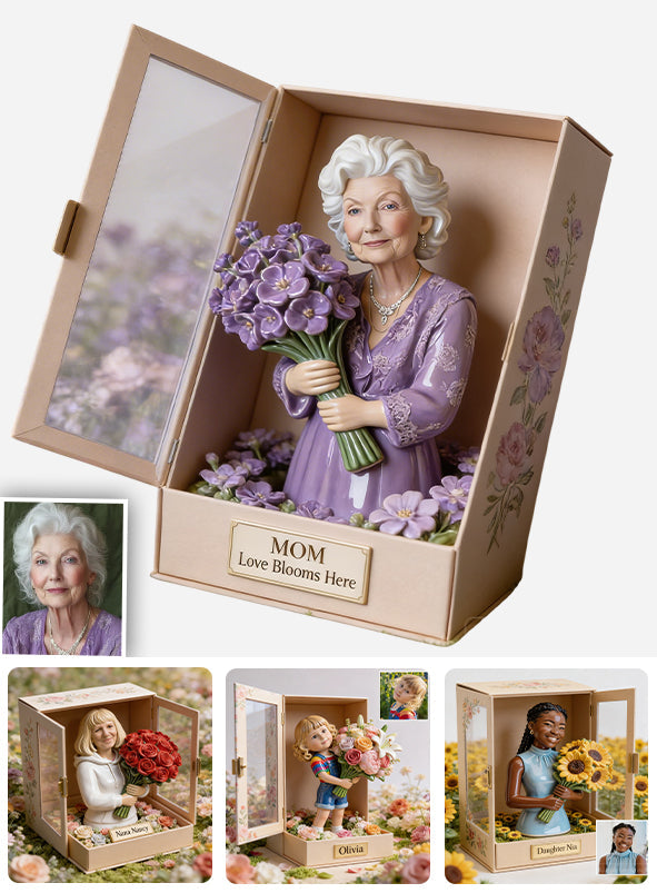 Love Blooms Here - Personalized Mother Custom Shaped Acrylic Plaque