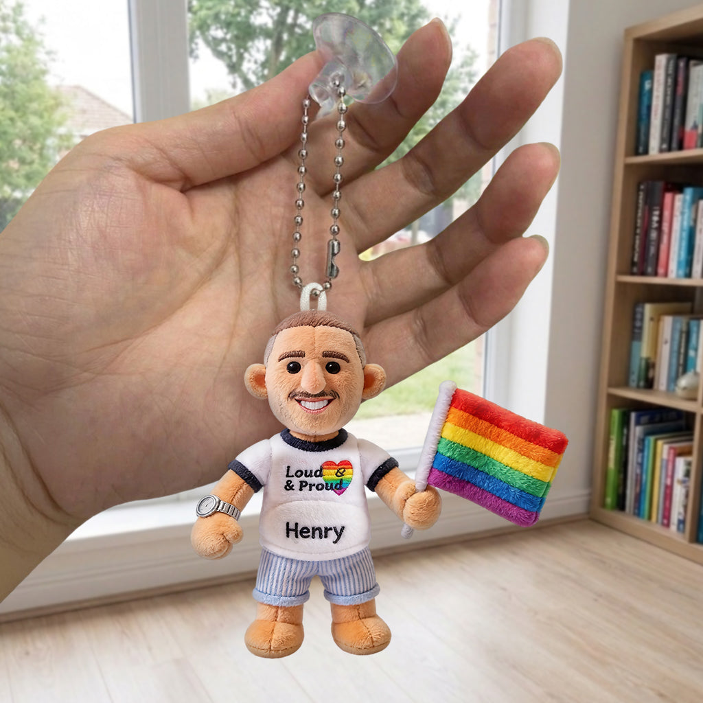 Custom Any Photo Love Is Love - Personalized LGBT Support Plush Keychain
