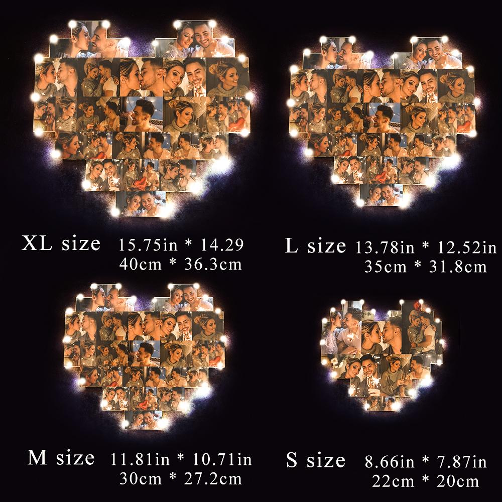 Custom Heart Photo Lamp - Personalized Couple Lamp