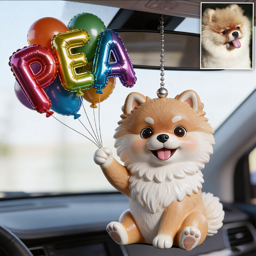 Custom Pet Name Ballon - Personalized Dog Transparent Car Ornament