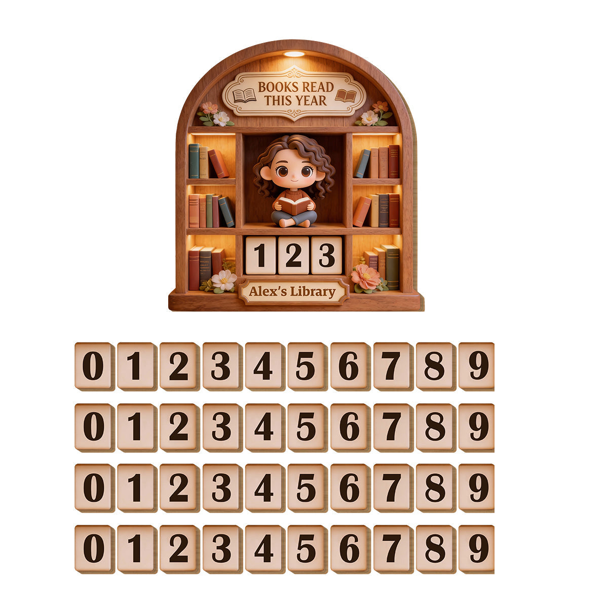Books Read This Year - Personalized Book Interchangeable Plaque