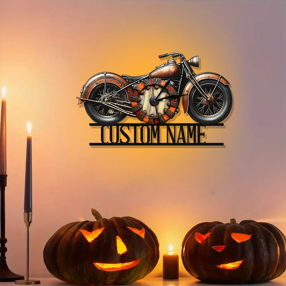 Always Time For A Ride - Personalized Biker LED Light Wall Clock