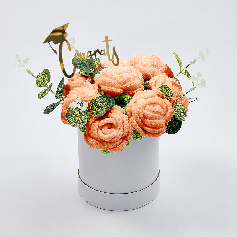 Congratulations Graduate - Personalized Graduation Crochet Flowers Graduation Gift Box