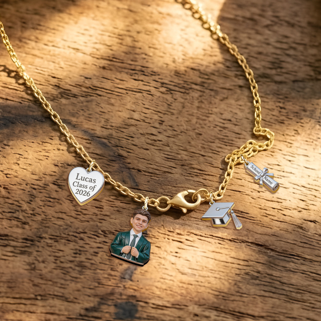 Class Of 2026 - Personalized Graduation Metal Necklaces With Pendants
