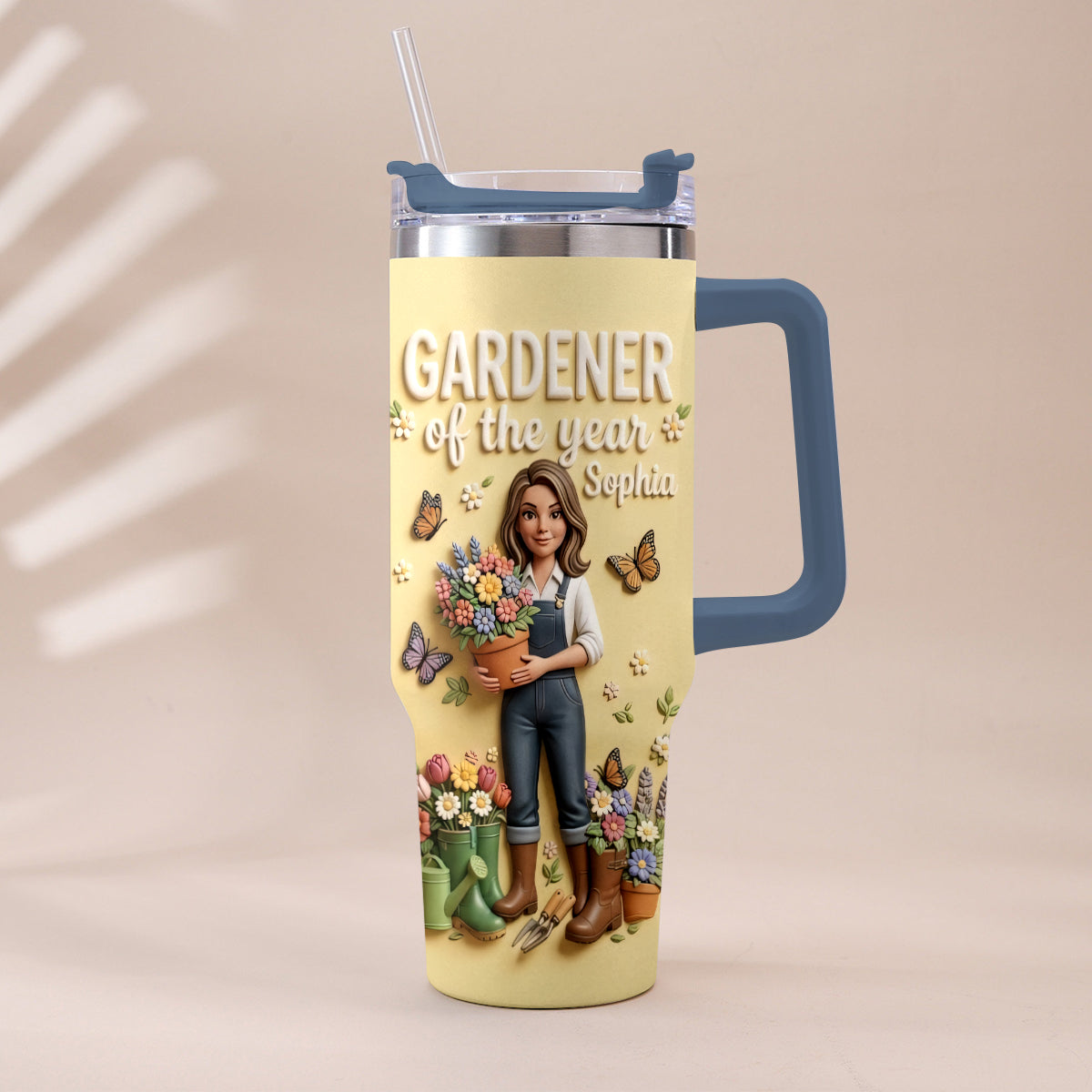 Gardener Of The Year - Personalized Gardening Tumbler With Plush Charm