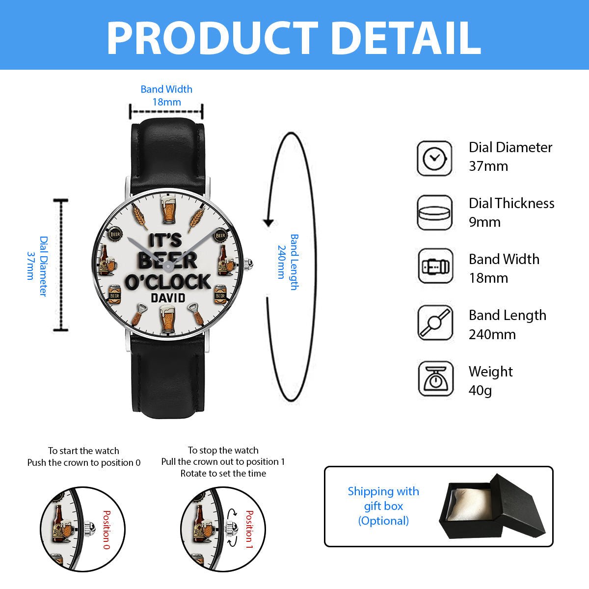 It's Beer Time - Personalized Beer Hand Watch