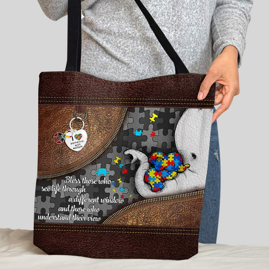 Autism Awareness : Bless Those Who See Life Through A Different Window - Tote Bag 0921