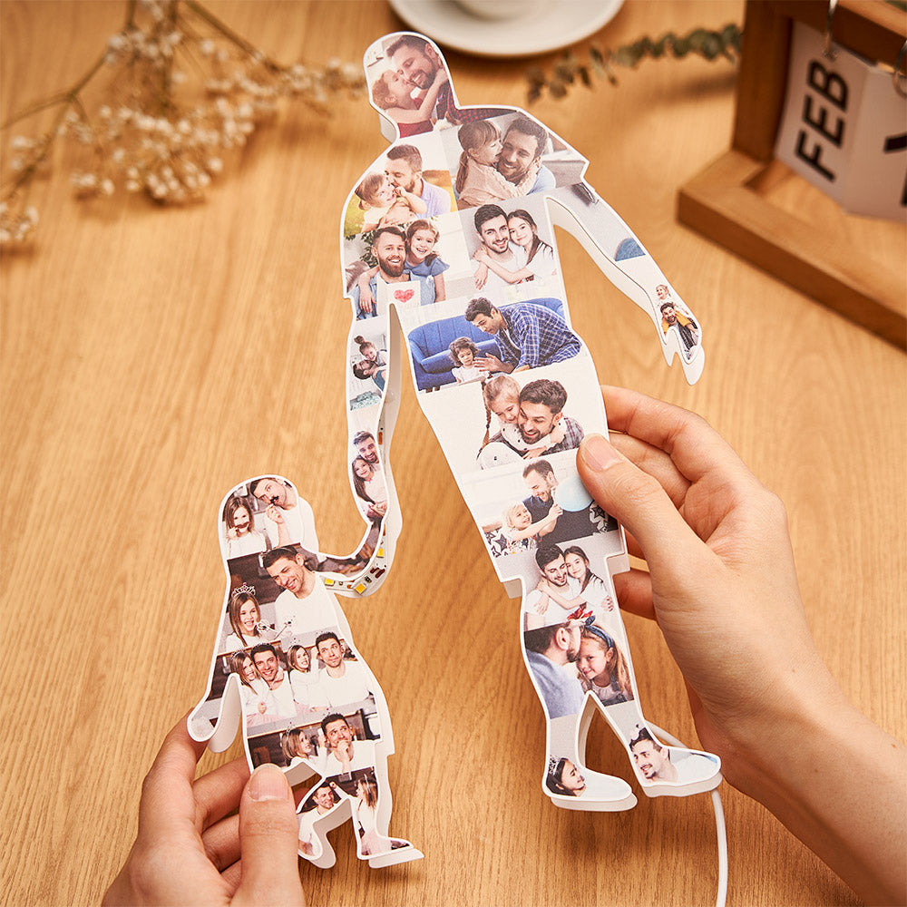 Dad Holding My Hand - Personalized Father Photo Lamp