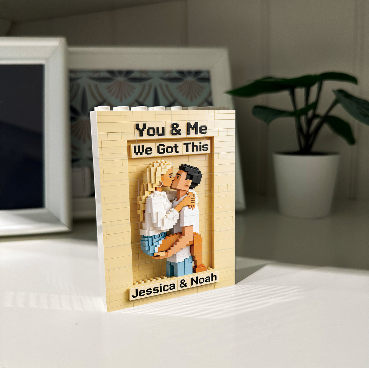 Custom Any Photo - Personalized Couple One-sided Vertical Rectangle Building Brick Blocks
