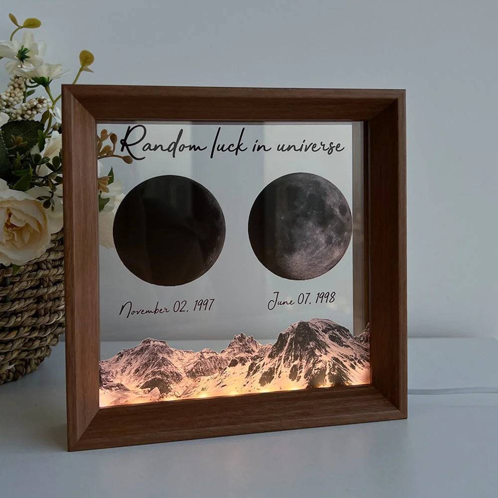 Starry Love - Customized Moon Phases LED Light Frame - A Romantic Universe-Inspired Gift for Anniversaries & Valentine's