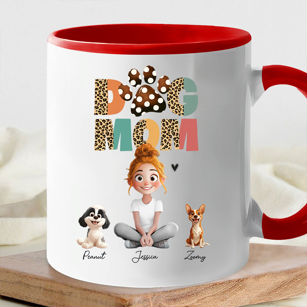 Cartoon Dog Mom Custom Mug – A Unique Surprise for Mother's Day, Valentine's Day, or Pet Lovers