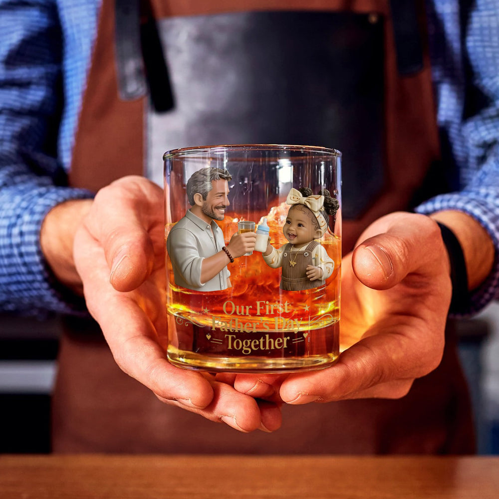 First Father's Day Together - Personalized Father Whiskey Glass