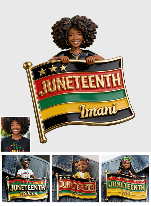 Celebrating Freedom 1865 - Personalized Juneteenth 3D Embossed Enamel Pin