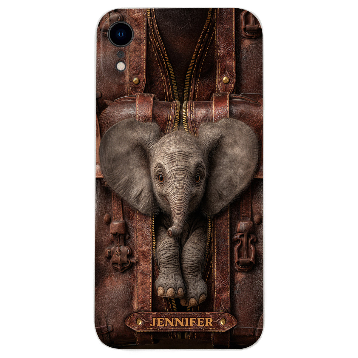 Just A Girl Who Loves Elephant - Personalized Elephant Leather Phone Case