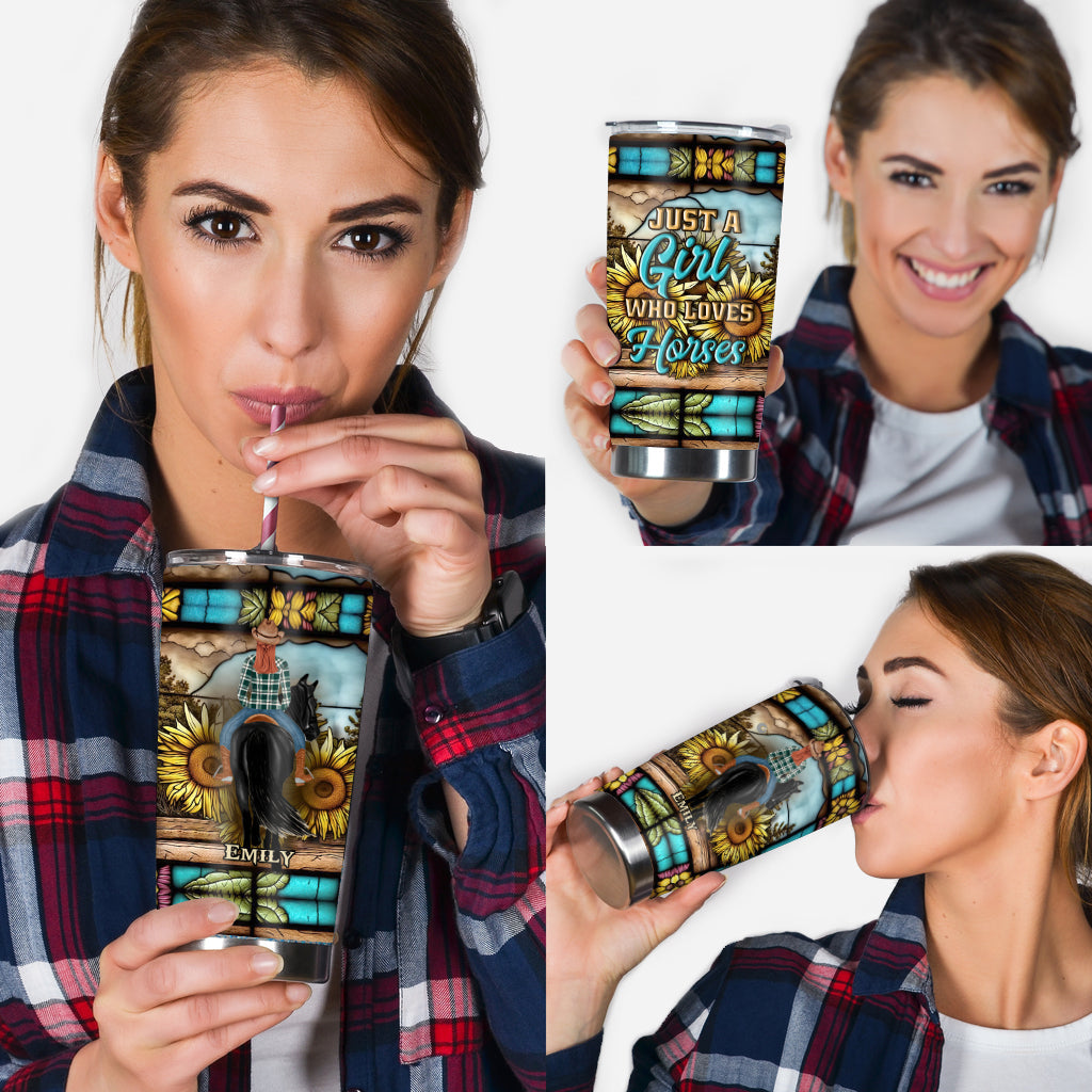 Just A Girl Who Loves Horses - Personalized Horse Tumbler