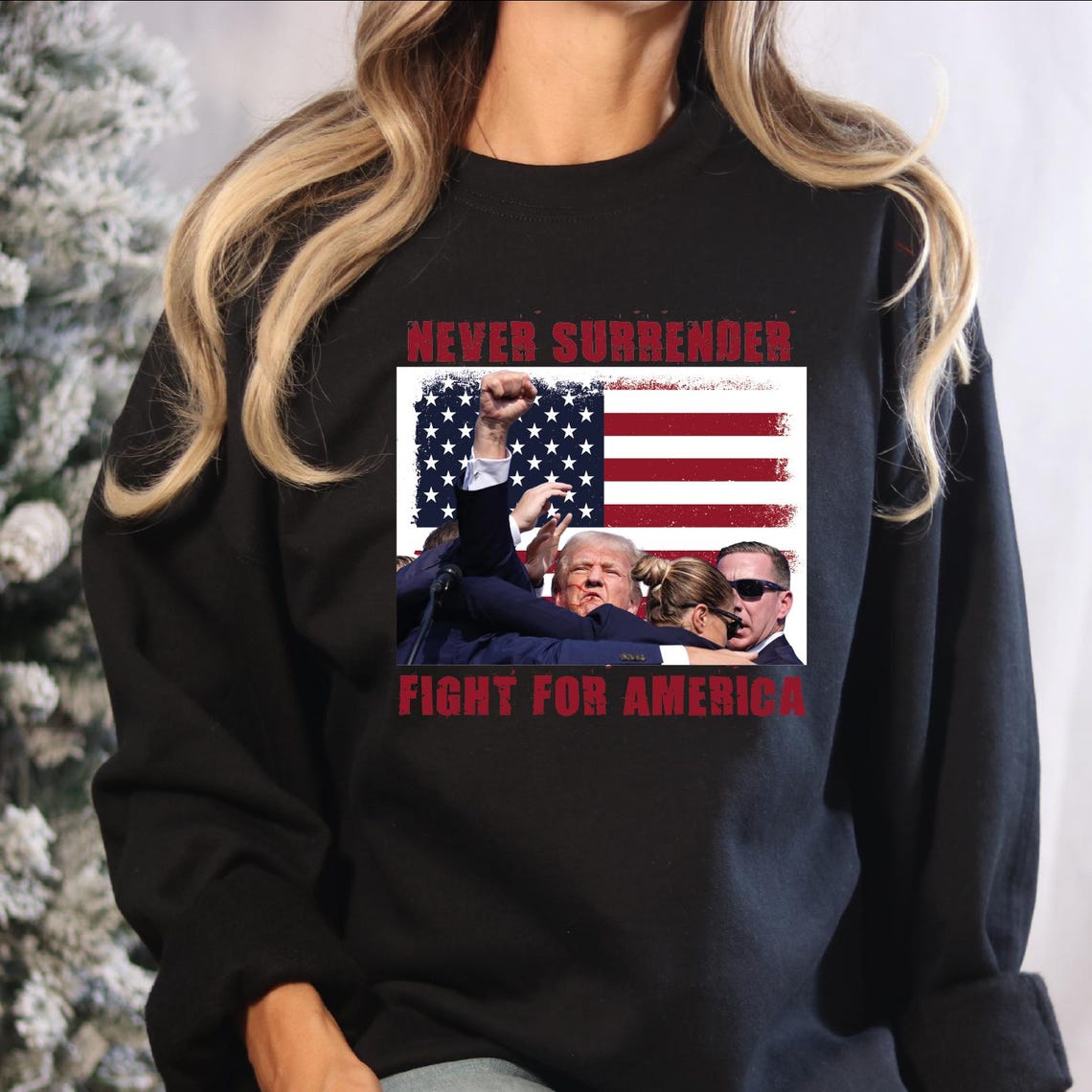 Donald Trmp Assassination Sweatshirt &Hoodie, Trmp Flght Shirt, Trmp Supporter Tee, Never Surrender T-shirt & Hoodie