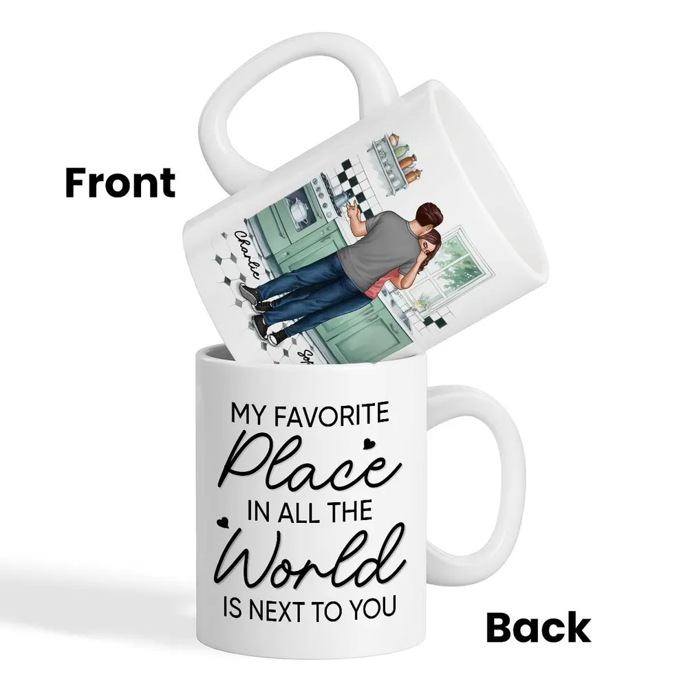 Personalized Couple Mug - "My Favorite Place is Next to You" | Romantic Keepsake Gift | Perfect for Valentine's Day, Anniversaries, and Birthdays