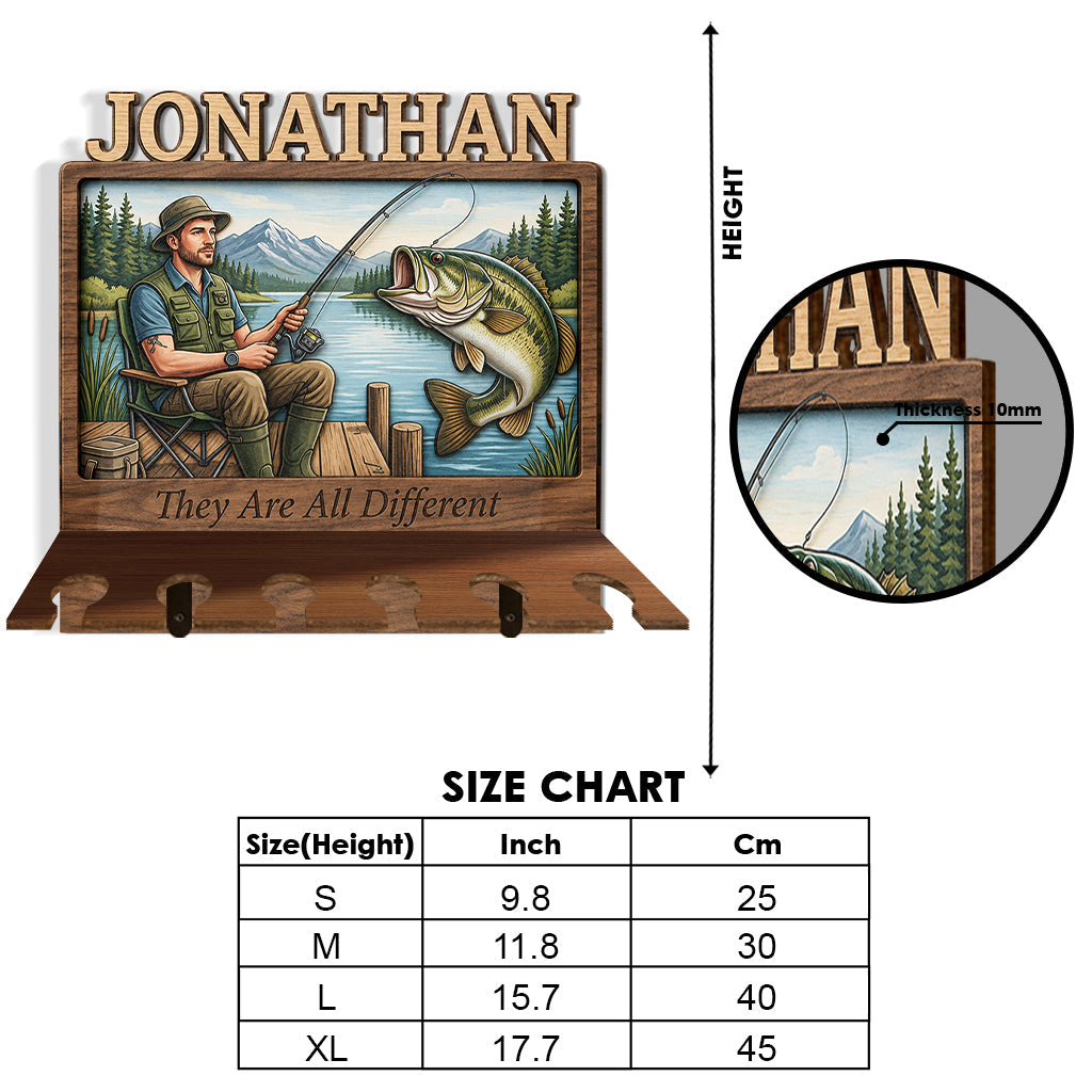 Fishing Rod Holder Personalized Wall Mount - Personalized Fishing Rod Holder