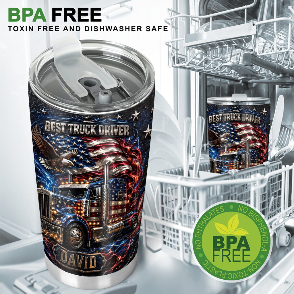 Best Truck Driver - Personalized Trucker Tumbler With Gift Box