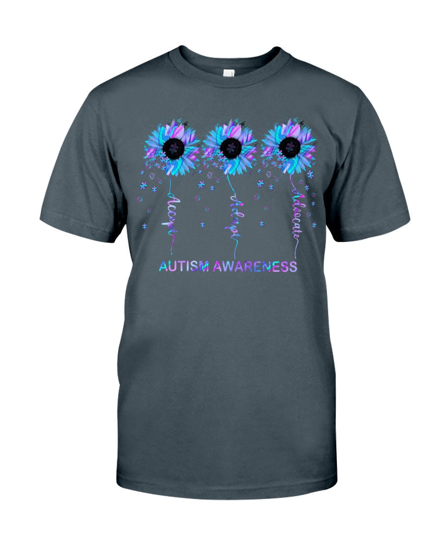 Accept Adapt Advocate - Autism Awareness T-shirt and Hoodie 0520