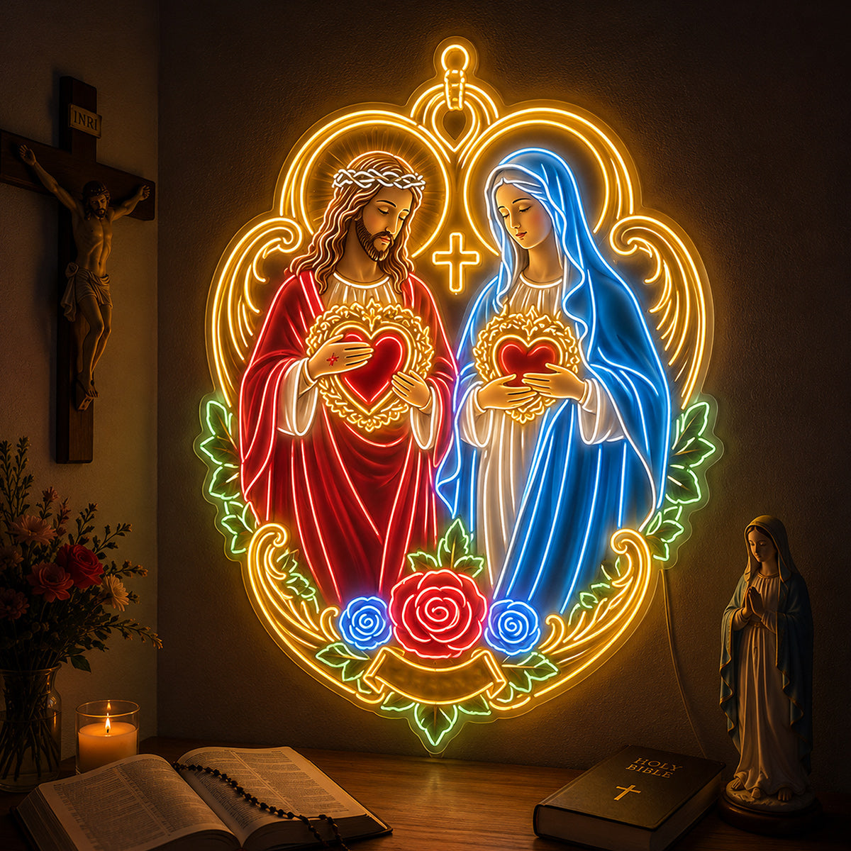 Bless This Home - Personalized Christian Neon LED Light Sign