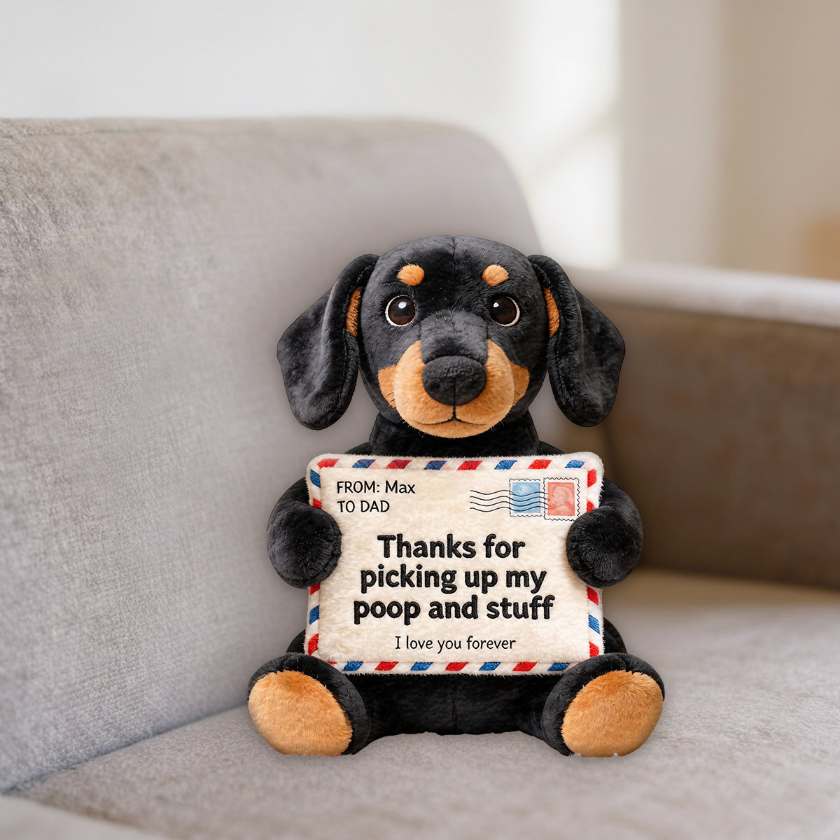 Letter For Dad And Mom - Personalized Dog Premium Faux Fur Pillow