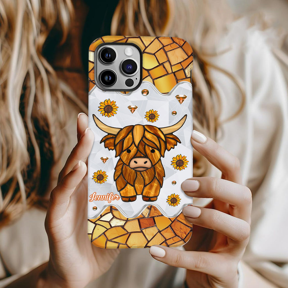 Adorable Highland Cow - Personalized Highland Cow Full Print Phone Case